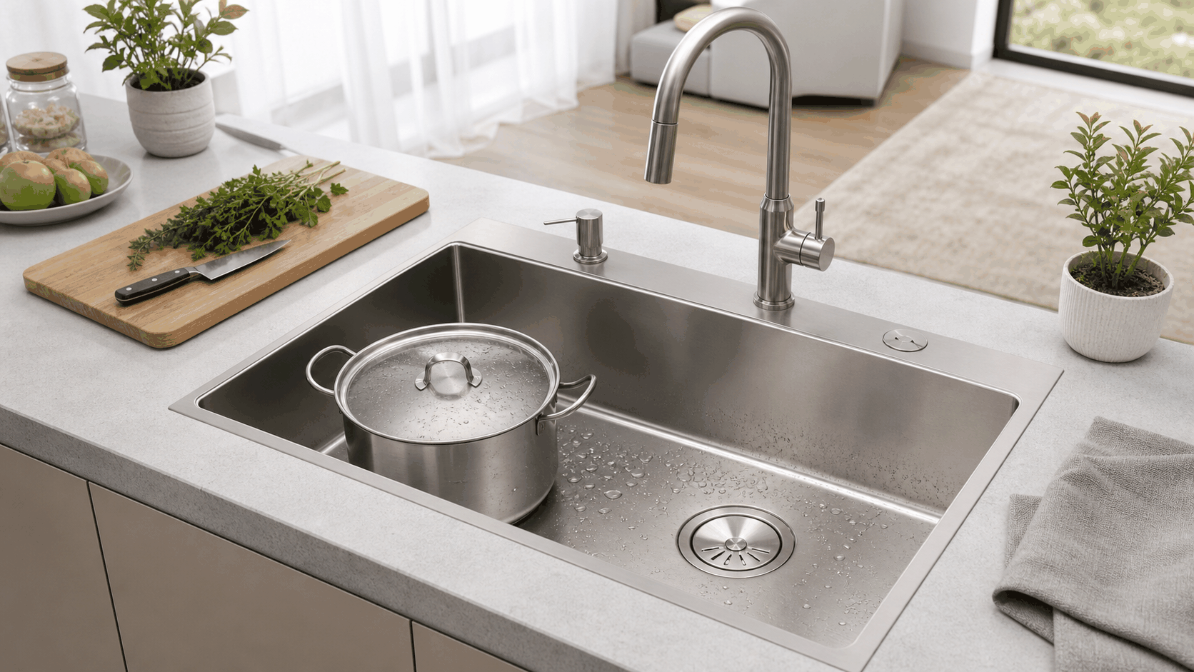 Кухонная мойка 75×46 см: кому подходит большая модель